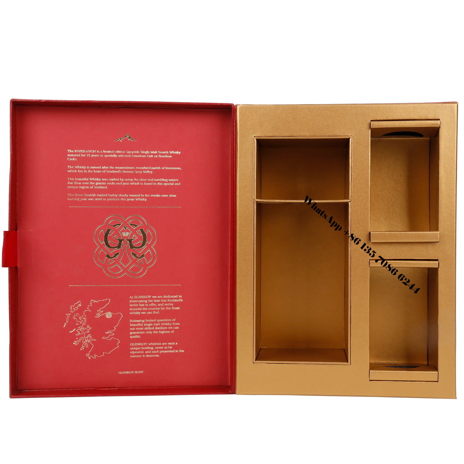  Custom Luxury Magnetic Closure Whisky Gift Box Packaging  