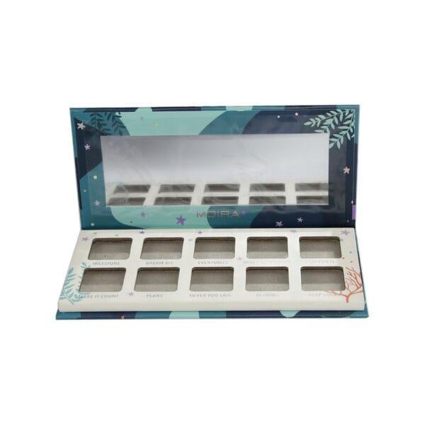 10-Pan Large Empty Magnetic Makeup Palette with Mirror for Customizing Eyeshadow, Highlighters and Blushes