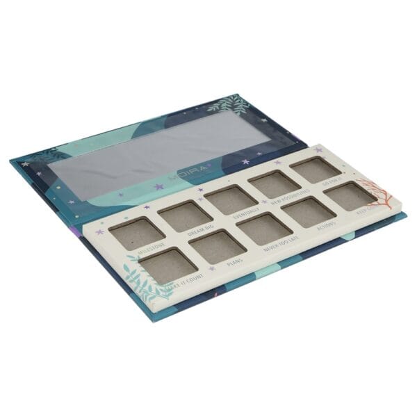 10-Pan Large Empty Magnetic Makeup Palette with Mirror for Customizing Eyeshadow, Highlighters and Blushes