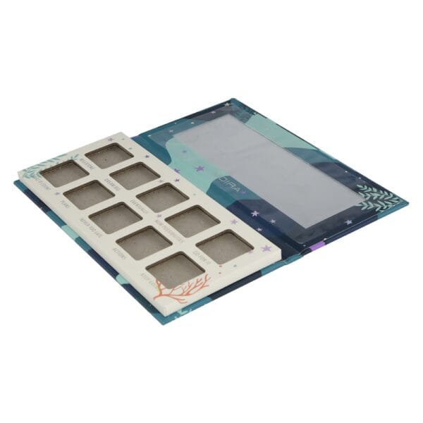 10-Pan Large Empty Magnetic Makeup Palette with Mirror for Customizing Eyeshadow, Highlighters and Blushes