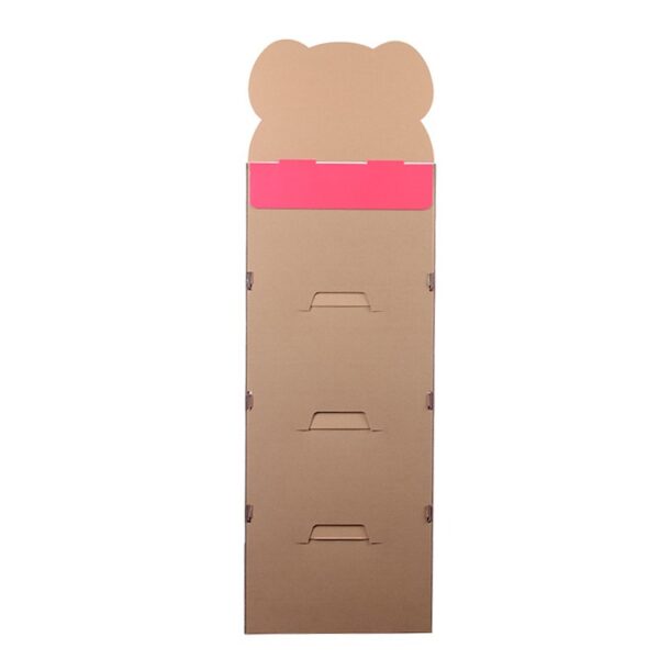 3 Tier Corrugated Cardboard Floor Display Three Shelf Floorstanding Corrugated Display with Custom Printing