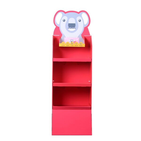 3 Tier Corrugated Cardboard Floor Display Three Shelf Floorstanding Corrugated Display with Custom Printing