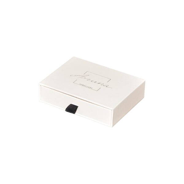 Best Customized Velvet Lined Paper Drawer Box for Jewelry Packaging with Leather Bag and Embossed Logo