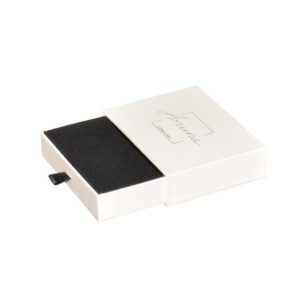 Best Customized Velvet Lined Paper Drawer Box for Jewelry Packaging with Leather Bag and Embossed Logo