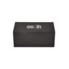 Black Custom Cardboard Clamshell Gift Box for Anniversary Souvenir Packaging with Silver Hot Foil Stamping Logo