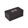 Black Custom Cardboard Clamshell Gift Box for Anniversary Souvenir Packaging with Silver Hot Foil Stamping Logo