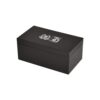 Black Custom Cardboard Clamshell Gift Box for Anniversary Souvenir Packaging with Silver Hot Foil Stamping Logo