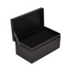 Black Custom Cardboard Clamshell Gift Box for Anniversary Souvenir Packaging with Silver Hot Foil Stamping Logo