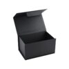 Black Texture Paper Magnetic Lid Gift Box Fancy Paper Rigid Cardboard Packaging Box for Cosmetics with Gold Logo