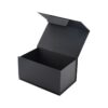 Black Texture Paper Magnetic Lid Gift Box Fancy Paper Rigid Cardboard Packaging Box for Cosmetics with Gold Logo