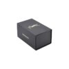 Black Texture Paper Magnetic Lid Gift Box Fancy Paper Rigid Cardboard Packaging Box for Cosmetics with Gold Logo