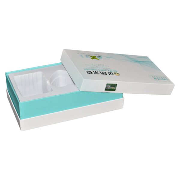 Cheapest Luxury Custom 2 Piece Lid Off Shoulder Neck Rigid Box with Plastic Holder for Slimming Drug Packaging