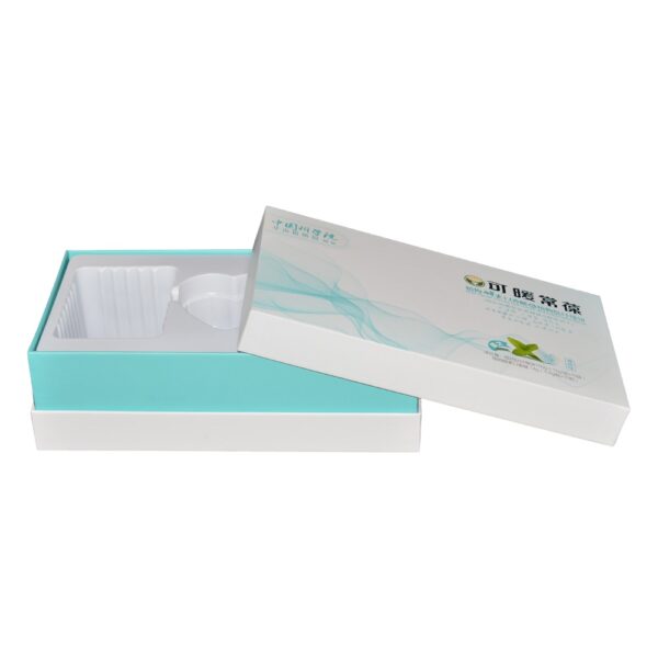 Cheapest Luxury Custom 2 Piece Lid Off Shoulder Neck Rigid Box with Plastic Holder for Slimming Drug Packaging