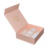 China Factory Customized Pink Magnetic Gift Box with Foam Holder and Gold Logo for Cosmetic Packaging