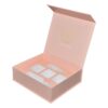 China Factory Customized Pink Magnetic Gift Box with Foam Holder and Gold Logo for Cosmetic Packaging