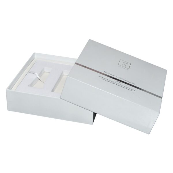 Competitive Custom Printing Rigid Cardboard Lid and Base Gift Box with Velvet Foam Holder for Cosmetics Packaging