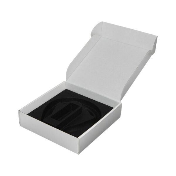 Corrugated Cardboard White Mailer Boxes for Massager Packaging with Plastic Holder and Gold Hot Foiled Logo