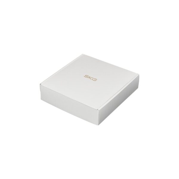 Corrugated Cardboard White Mailer Boxes for Massager Packaging with Plastic Holder and Gold Hot Foiled Logo