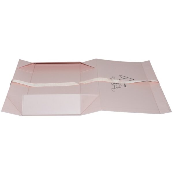 Custom A4 A5 Size Pink Folding Magnetic Gift Box with Ribbon Collapsible Magnetic Closure Storage Boxes