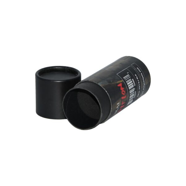 Custom Black Cardboard Cylinder Paper Tubes Packaging with Foam Holder for Keychain Knife Packaging