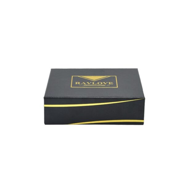 Custom Black Textured Paper Packaging Luxury Gift Boxes with Foam Holder and Gold Hot Foil Stamping Logo