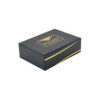 Custom Black Textured Paper Packaging Luxury Gift Boxes with Foam Holder and Gold Hot Foil Stamping Logo