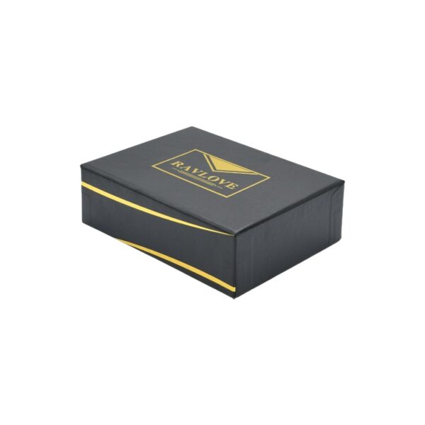 Custom Black Textured Paper Packaging Luxury Gift Boxes with Foam Holder and Gold Hot Foil Stamping Logo