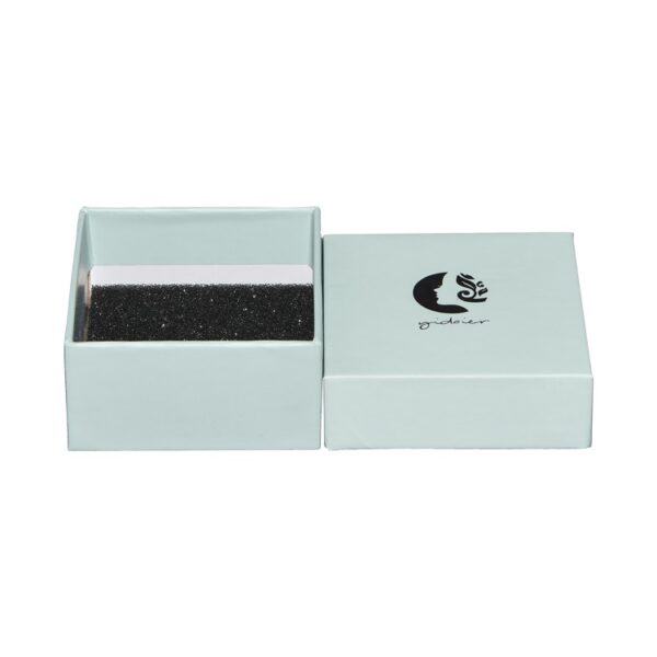 Custom Cardboard Ring Bracelet Earring Necklace Jewelry Gift Packaging Box with Black Hot Foil Stamping Logo