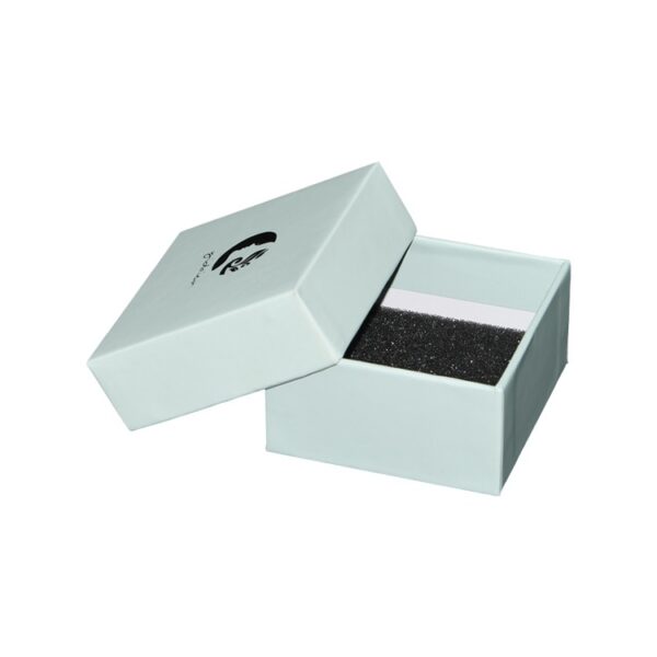 Custom Cardboard Ring Bracelet Earring Necklace Jewelry Gift Packaging Box with Black Hot Foil Stamping Logo