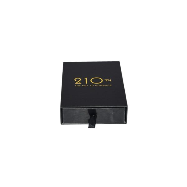 Custom Drawer Box Packaging Slide Open Gift Box with Satin Holder and Gold Logo for Adult Toy Packaging