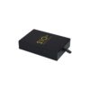 Custom Drawer Box Packaging Slide Open Gift Box with Satin Holder and Gold Logo for Adult Toy Packaging
