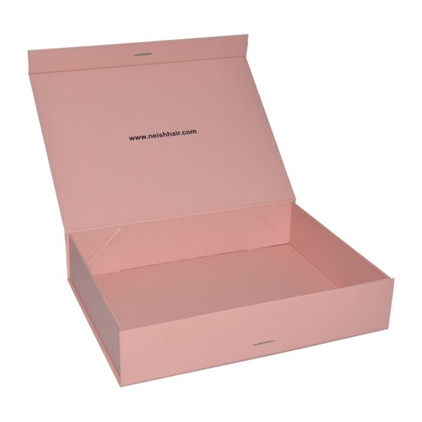 Custom Hair Extension Boxes, Luxury Hair Extension Packaging, Pink Magnetic Hair Extensions Packaging Box