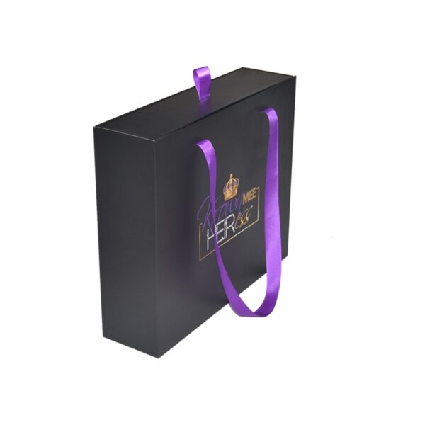 Custom Hair Extension Boxes, Paper Sliding Box with Satin Tray and Silk Ribbon for Luxury Wigs Packaging