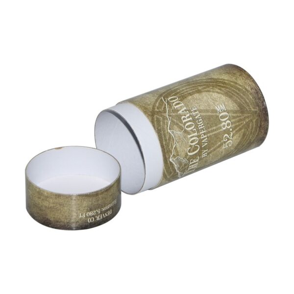 Custom Handmade Child Resistant Cardboard Round Cylinder Tubes for E Liquid Packaging with Glossy Lamination