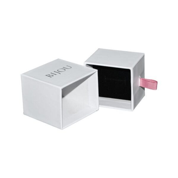 Custom Handmade Rigid Cardboard Slide Open Paper Drawer Gift Boxes for Jewelry Packaging with Silk Handle