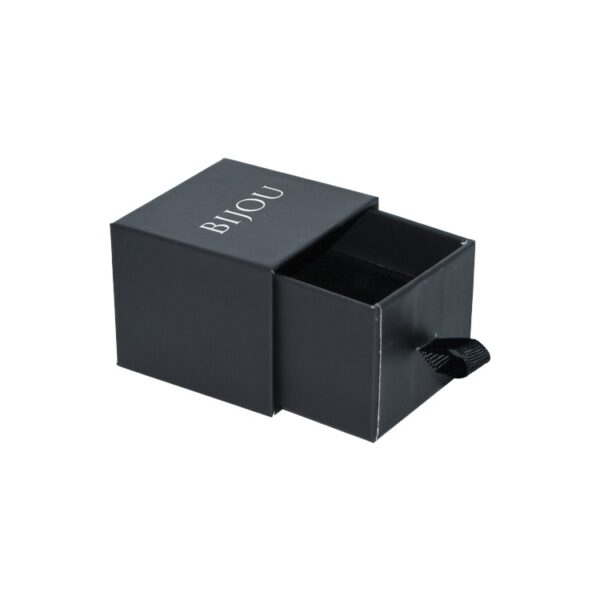 Custom Jewelry Packaging Boxes Ring Packaging Box with Velvet Foam Holder and Silver Hot Foil Stamping Logo