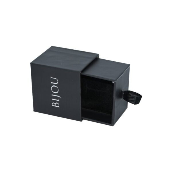 Custom Jewelry Packaging Boxes Ring Packaging Box with Velvet Foam Holder and Silver Hot Foil Stamping Logo