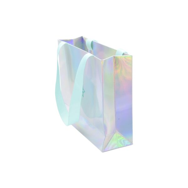 Custom Luxury Holographic Paper Shopping Bag Holographic Paper Gift Bag for Cosmetic Retailing Packaging