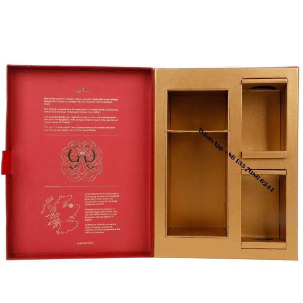 Custom Luxury Magnetic Closure Whisky Gift Box Packaging
