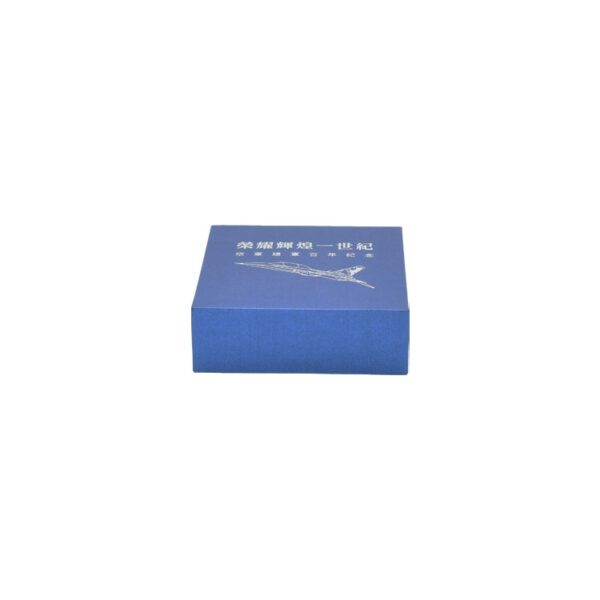 Custom Luxury Packaging Rigid Setup Box in Fancy Paper with Silver Hot Foil Stamping Logo from Manufacturer