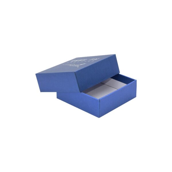 Custom Luxury Packaging Rigid Setup Box in Fancy Paper with Silver Hot Foil Stamping Logo from Manufacturer