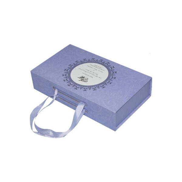 Custom Luxury Rigid Cardboard Magnetic Lid Box Paper Packaging Gift Box with Silk Ribbon Handle and Foam Holder