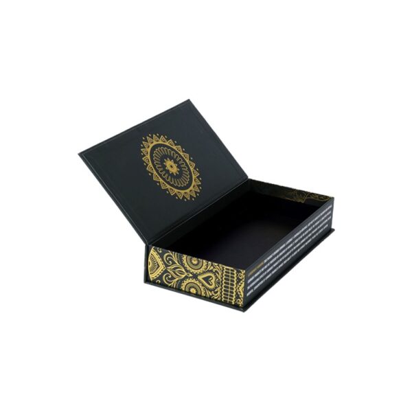 Custom Marijuana Packaging Box Luxury Cannabis Hemp Clamshell Gift Box with Gold Hot Foil Stamping