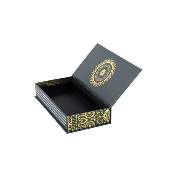 Custom Marijuana Packaging Box Luxury Cannabis Hemp Clamshell Gift Box with Gold Hot Foil Stamping