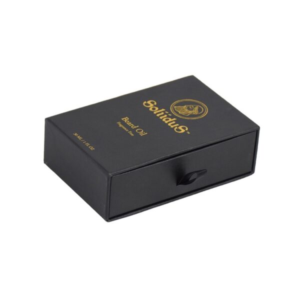 Custom Matt Black Texture Paper Sliding Drawer Gift Box Packaging for 30ml CBD Bottle with EVA Foam Holder