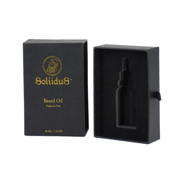 Custom Matt Black Texture Paper Sliding Drawer Gift Box Packaging for 30ml CBD Bottle with EVA Foam Holder