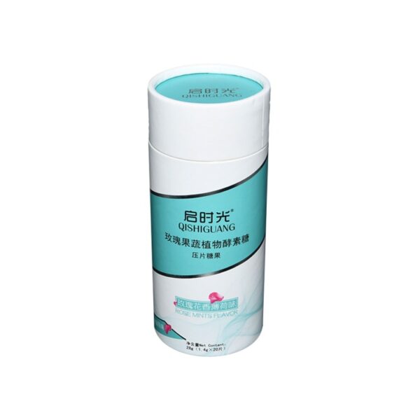 Custom Paper Cardboard Cosmetic Tube Cylinder Packaging Boxes with Silver Hot Foil Stamping Patterns