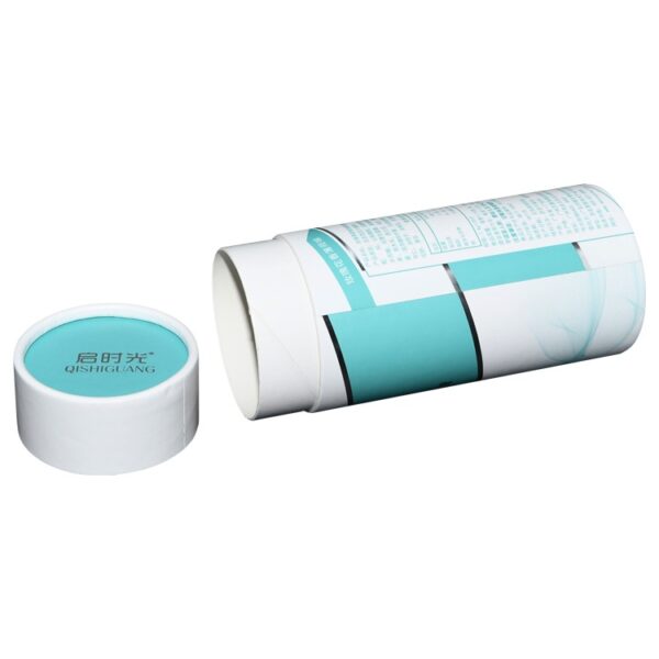 Custom Paper Cardboard Cosmetic Tube Cylinder Packaging Boxes with Silver Hot Foil Stamping Patterns