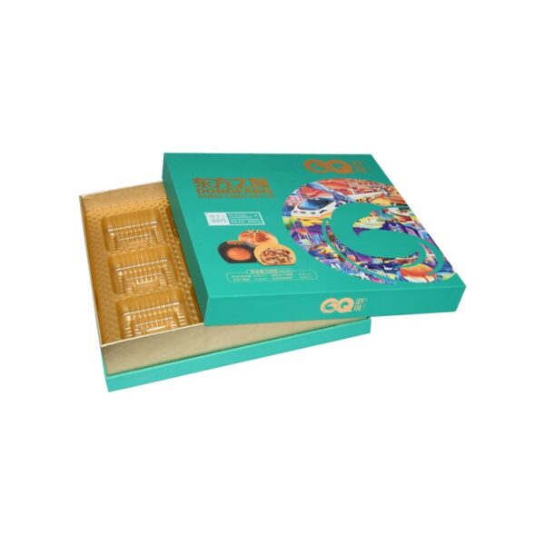 Custom Printed French Macaron Boxes, French Macarons Gift Box in Tiffany Blue Color with Glod Plastic Tray