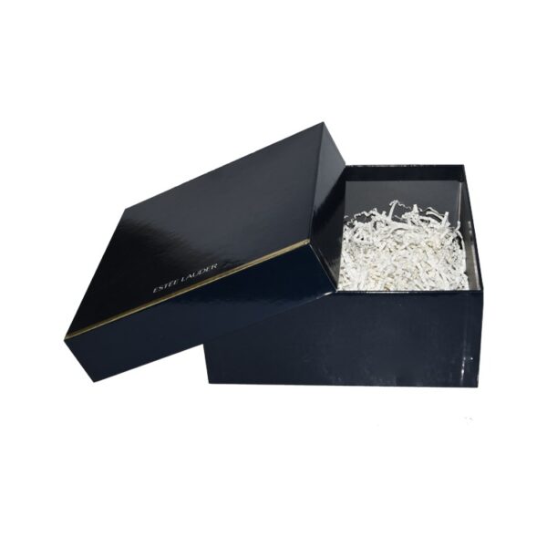Custom Printed Gift Packaging Boxes Luxury Made Rigid Gift Boxes with Shredded Tissue Paper and Golden Line